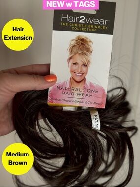 3/for $15 🍒 NEW Natural Tone Hair Wrap in Medium Brown by Christie Brinkley